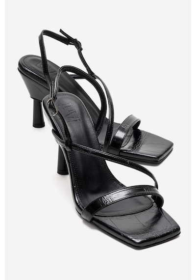 Luvishoes Jolene Siyah Baskı Kadın Topuklu Ayakkabı