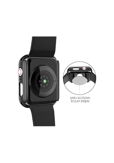 Apple Watch Ultra İçin Kılıf Matte Premium Slim Watchband Siyah Watch Ultra İle Uyumlu Kılıf - Siyah