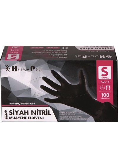 Has-pet Nitril Siyah Eldiven 100 Adet