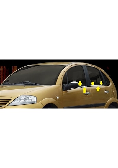Woc Chrome Citroen C3 Krom Cam Çıtası 2002-2009 4 Parça Paslanmaz