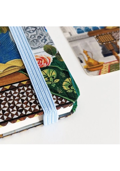 Boğazı Seyretmek El Yapımı Ciltli Defter Telifli Sanat Eseri Minyatürlü Kapak Açık Mavi