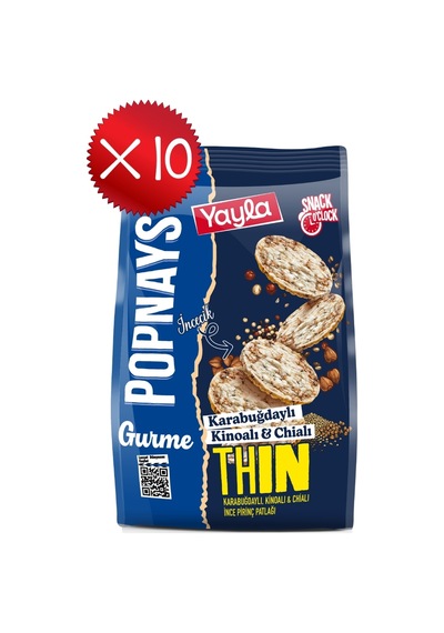 Yayla Popnays Gurme Karabuğday Kinoa Ve Chialı İnce Pirinç Patlağı 80 G X10