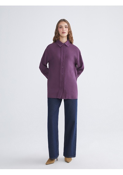 Lcw Modest Mor Modal Karışımlı Kadın Gömlek Tunik