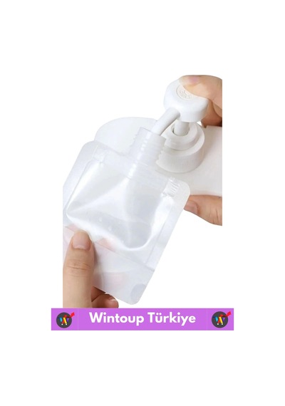 Seyahat Tipi Çanta Boy Sızdırmaz Yıkanıp Tekrar Kullanılabilir Krem Losyon Şampuan Kabı 100 Ml 5adet