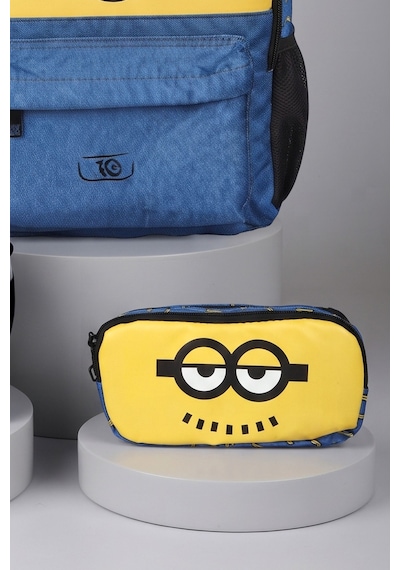 X Dekomus , Lisanslı Minions Banana Mood Collection Büyük Boy Okul,termoslu Beslenme Ve Kalem Çantası Seti Altın