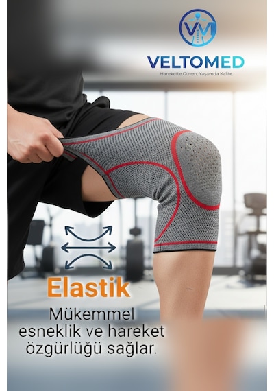 Veltomed 3D Örme Sporcu Dizlik Diz Koruyucu 2'li