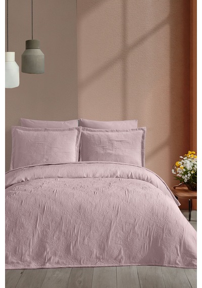 Elart Nice Tek Kişilik Yatak Örtüsü 2 Parça 180x240 Cm Gülkurusu Gülkurusu