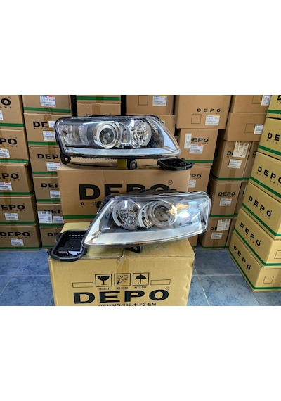 Audı A6 C6 Kasa 2005-2008 Arası Depo Sağ Ve Sol Far Takım D2s Xenon 4f0941029ak / 4f0941030ak