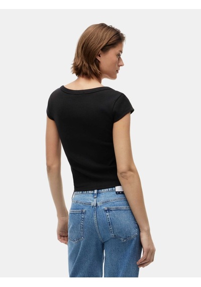 Tommy Hilfiger Kadın Marka Logolu Günlük Kullanıma Uygun Siyah T-shirt Dw0dw22793 Bds