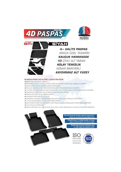 Ford Kuga 2013-2019 4D Havuzlu Paspas