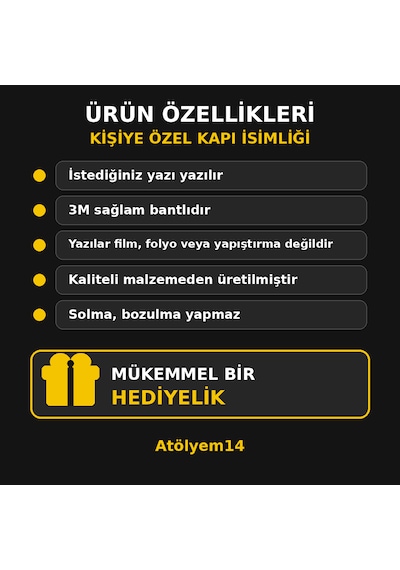 Dekoratif Hediyelik Kapı İsimlik 26x5,5 Cm