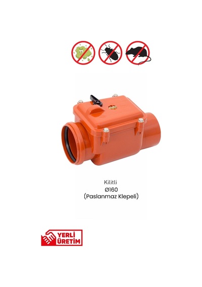 Q160 Pis Su Çekvalfi - Paslanmaz Klepeli Kilitli