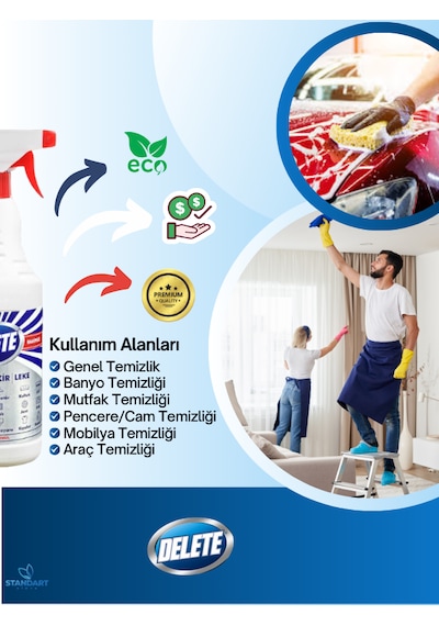 Delete Çok Amaçlı Yağ Kir Leke Çözücü Genel Temizleyici 3 x 1L