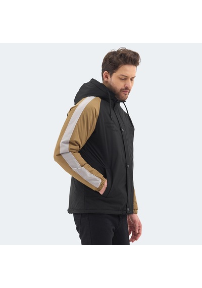 Slazenger HINOX Erkek Kapüşonlu Siyah Mont & Kaban