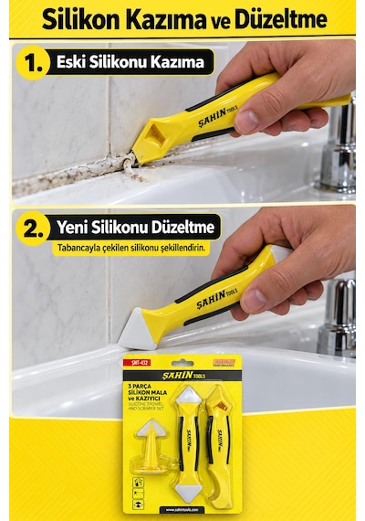 3 Parça Silikon Mala Ve Kazıyıcı Seti