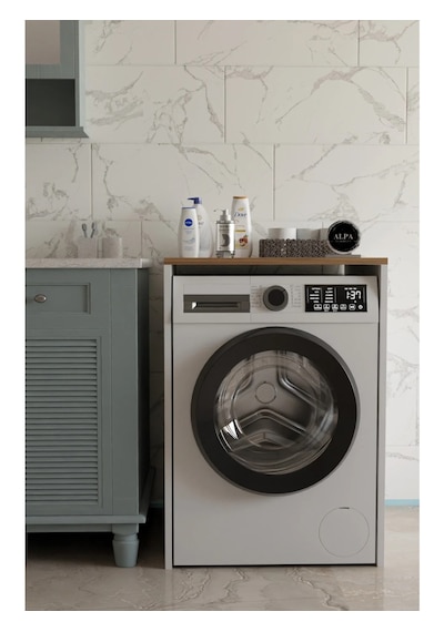 Modern Çamaşır Makinesi Kaplama Dolabı Tezgah Koruyucu Çok Amaçlı Banyo Düzenleyici Atlantik Çam - Beyaz Modern Çamaşır Makinesi Kaplama Dolabı Tezgah Koruyucu Çok Amaçlı Banyo Düzenleyici Atlantik Çam - Beyaz