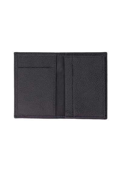 Bloominbag Bloomcard Verta Obsidian Black Hakiki Deri Dikey Kartlık Siyah