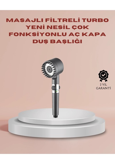 Hubrendy Tekno Filtreli Masaj Özellikli Duş Başlığı Aç Kapa Tuşlu Diğer