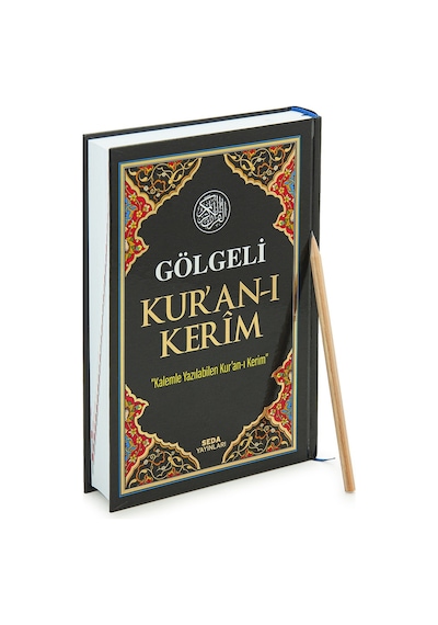 Kalemle Yazılabilen Orta Boy Gölgeli Kuranı Kerim Siyah