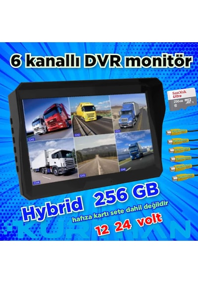 Qled Hybrid Dvr 6 Kanallı Monitör-kamerasız 256 Gb 12 24 Volt