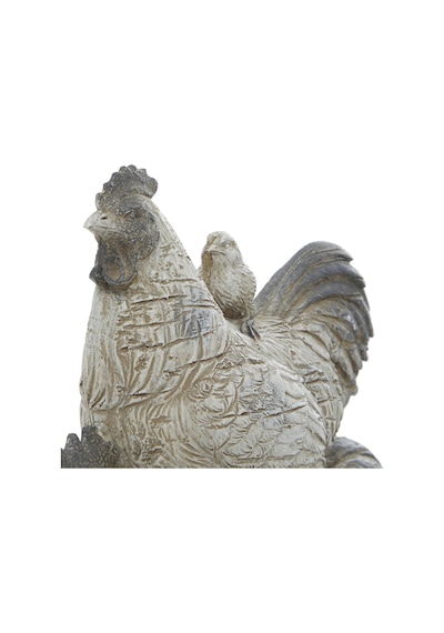Çiftlik Evi Polystone Horoz Heykel, 8" X 5" X 12", Beyaz