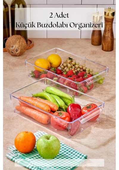 2 Li Buzdolabı Organizeri & Buzdolabı Düzenleyici 3 Lt Şeffaf