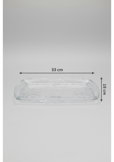 Cam Dikdörtgen Sunumluk Tabak 18x33 Cm Şık Servis Ve Sunum