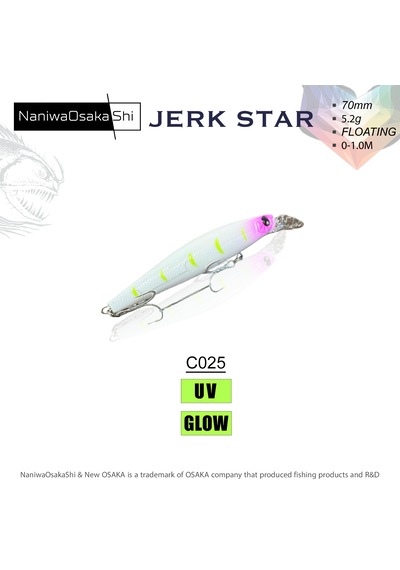 Nanıwaosakashı Jerkstar 70mm 5.2g Color:c025