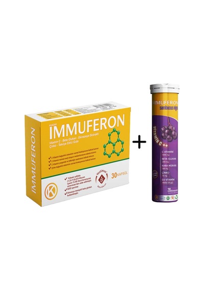 Immuferon - Beta Glucan Vitamin C Çinko Kara Mürver İçerikli