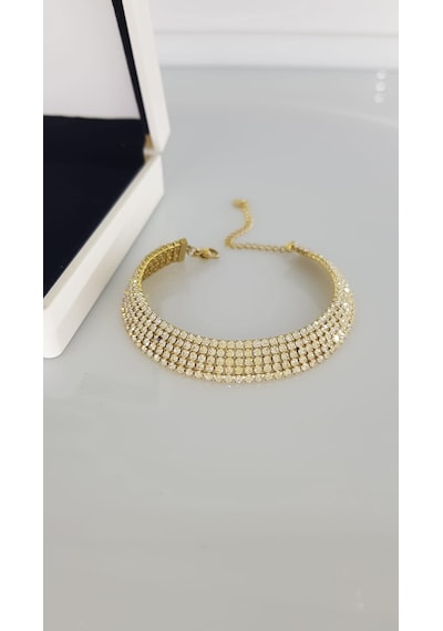 5 Sıra Su Yolu Gold Çelik Bileklik