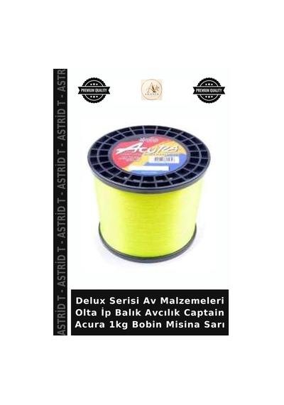 Delux Serisi Av Malzemeleri Olta İp Balık Avcılık Captain Acura 1kg Bobin Misina Sarı 0.35 mm