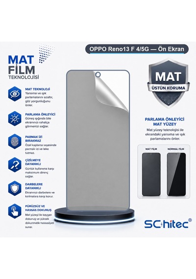 Oppo Reno13 F 4/5g Uyumlu Ön Yüzey Mat Hidrojel Ekran Koruyucu 68976521
