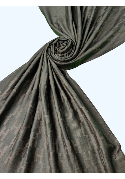 Mim Eşarp Işıl İpek - H Desen Kaşmir İpek Şal 75x190 Cm Acı Kahve