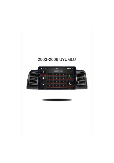 Snp Serisi Toyota Corolla 2003 - 2006 Terra Ve Sole Uyumlu 6-128gb Hafıza Multimedya Sistemi Ve Geri Görüş Kamerası 9"