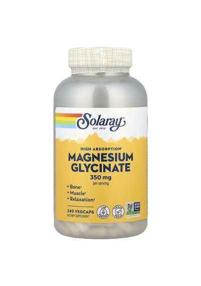 Solaray Magnesium Glycinate Sleep High Absorption 240 Vegcaps