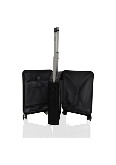 Baggaj V2403 Pc Katlanır Kabin Boy Valiz Black/whıte