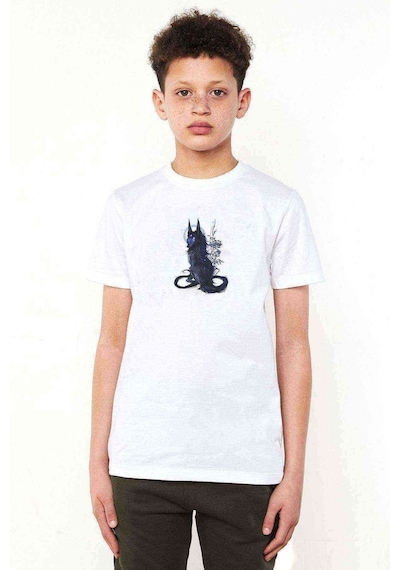 Tshirthane Wolf Cool Anime Cool Wolf Metal Baskılı Unisex Çocuk Beyaz T-Shi