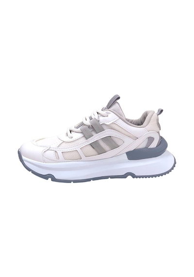 Kadın Osda Beyaz Gri Günlük Spor Ayakkabı Sneaker 4 Cm Sp176 001