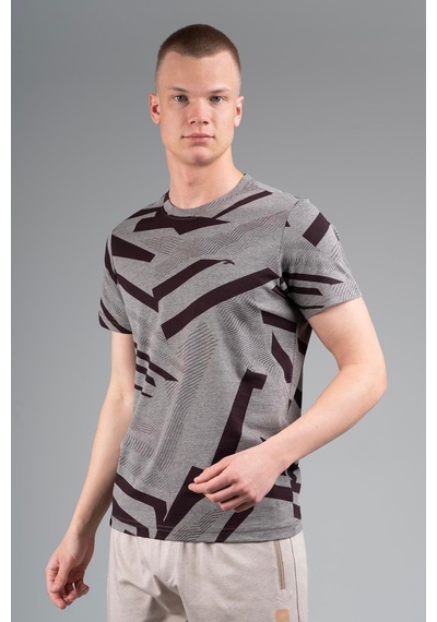 Maraton Regular Erkek Bisiklet Yaka Kahverengi T-shirt Kahverengi