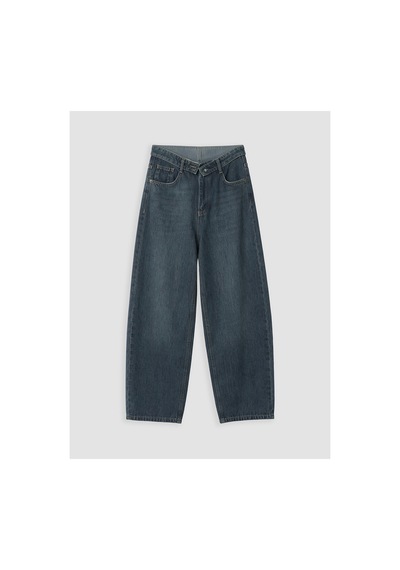 LC Waikiki Alıta Cıty Farkıyla Lcw Jeans İndigo Denim Düz Baggy Fit Yüksek Bel Daralan Paça Kadın Jean Pantolon İndigo - 925399578 İndigo