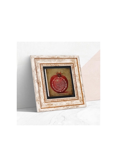 Pinecone Stone Bereket Duası Taş Duvar Tablosu - Çerçeveli Taş Tablo - Dekoratif Duvar Sanatı - Modern Ev Ve Ofis