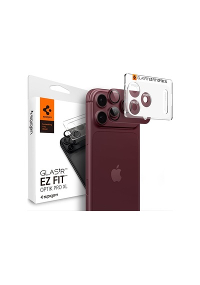 Apple Uyumlu iPhone 18 Pro İle Uyumlu Kamera Lens Koruyucu Tam Kaplayan Cam Kolay Kurulum Glas.tr Ez Fit Optik Pro Xl Dark Cherry - Agl12036 Diğer