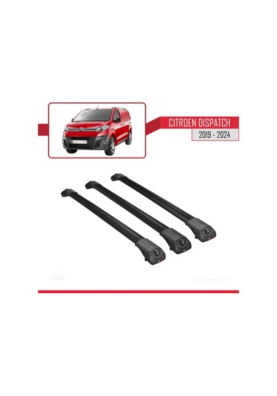 Citroen Dispatch 2019 Ve Sonrası İle Uyumlu Ace-1 Ara Atkı Tavan Barı Siyah 3 Adet Bar