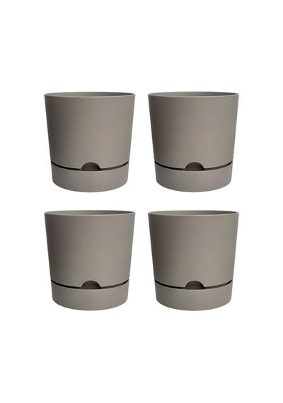 Plastik Çiçek Saksısı, 4 Adet Set, Drenajlı Ve 5 Litre Hacminde