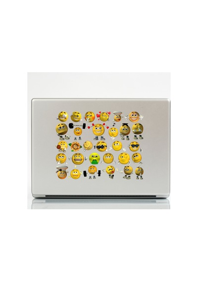 55 Adet Sarı Komik Emoji Sticker Seti - Etiket Seti Scrapbook Bullet Journal