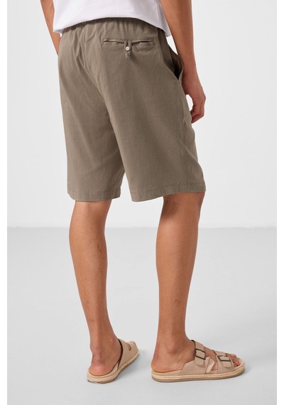 Tommylife Camel Standart Fit Dokuma Hafif Esnek Chino Erkek Şort - 81291 Camel