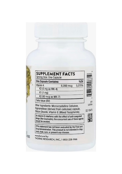 Vitmain K Vitamins K1 And K2 As Mk-4 And Mk-7 60 Capsul.58.