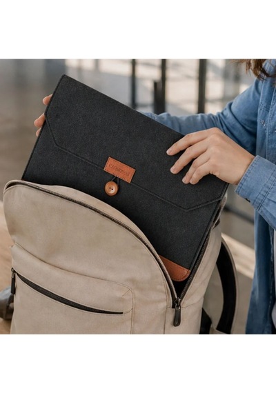 15.6 İnç Düğmeli Keçe Laptop Ve Evrak Çantası, Notebook Bilgisayar Ve Dosya Taşıma Çantası