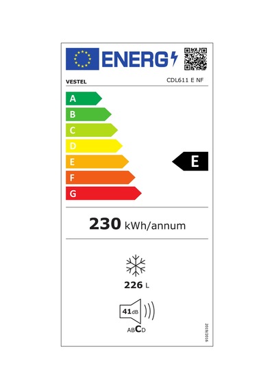 Vestel CDL611 E NF Çekmeceli Dikey Derin Dondurucu