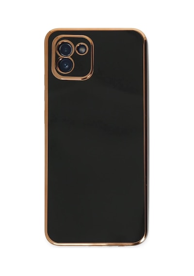 Samsung Uyumlu Galaxy A03 Uyumlu Kılıf Volet Silikon - Siyah
